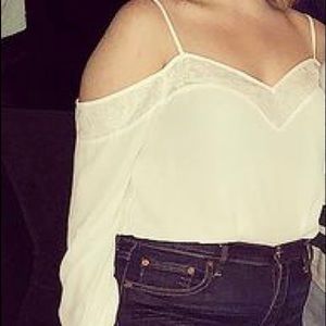 Express white off the shoulder top in size L